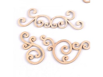 Listing 4 of 10 for 8Pcs Flower Pattern Wood Slices DIY Crafts For Home Decor