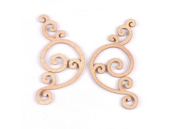 Listing 6 of 10 for 8Pcs Flower Pattern Wood Slices DIY Crafts For Home Decor