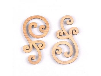 Listing 7 of 10 for 8Pcs Flower Pattern Wood Slices DIY Crafts For Home Decor