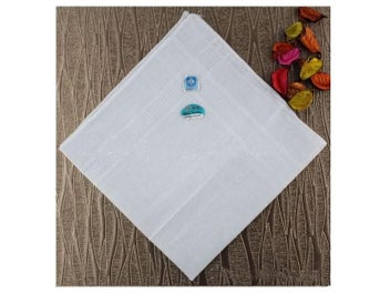 Listing 3 of 7 for 5PCS Pure White Hankerchiefs Cotton Handkerchiefs Women Men 40cm*40cm Pocket
