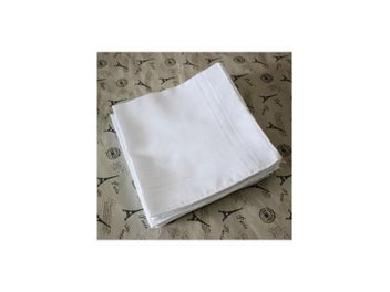 Listing 4 of 7 for 5PCS Pure White Hankerchiefs Cotton Handkerchiefs Women Men 40cm*40cm Pocket