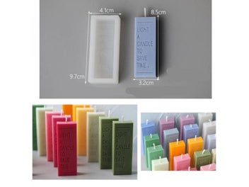 Listing 4 of 9 for Rectangle Letter Candle Mold INS Popular Simple Cool Color Scented Candle Mold