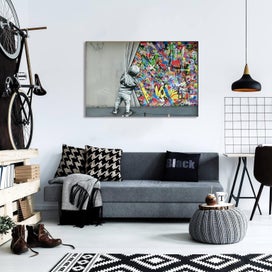 Listing 2 of 5 for 1 PANEL FREE SHIPPING - Large Canvas Print - Banksy - Street Art