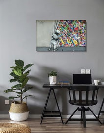 Listing 4 of 5 for 1 PANEL FREE SHIPPING - Large Canvas Print - Banksy - Street Art