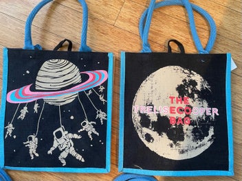 Trelise Cooper New World eco bag blk space astronaut blue swimmer