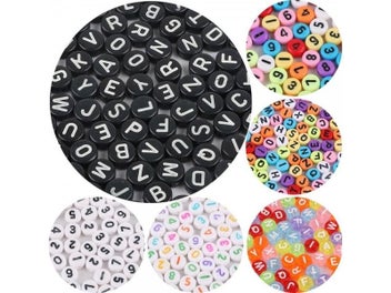 Listing 4 of 10 for 100pcs Mixed English Letter Acrylic Beads For Hanmade DIY Decoration