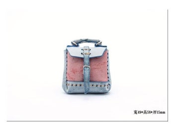 Listing 5 of 9 for DIY Leather Craft Mini Bag Small School Bag Pendant Sewing Pattern Pvc Template