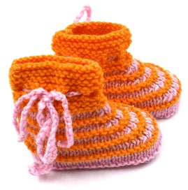 Listing 7 of 7 for 100% merino, Hand knitted Baby Booties, Green colour