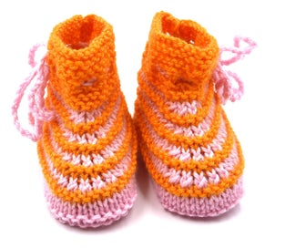 Listing 5 of 7 for 100% merino, Hand knitted Baby Booties, Green colour