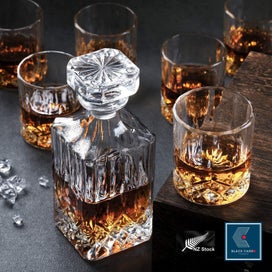 Listing 7 of 18 for Elegant Crystal Liquor Whiskey Decanter Glasses Set *Over Stocked*