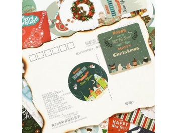 Listing 6 of 8 for 46 Pcs/ Box Christmas Greeting Mini Paper Sticker Decoration DIY Diary