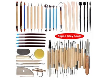 Listing 10 of 12 for Arts Crafts Clay Sculpting Pottery Carving Tool Kit With Wooden Handle