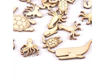 Listing 5 of 7 for 20Pcs 25-40mm Sea Turtle/Horse/Whale Wood DIY Crafts Home Decoration