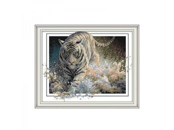 Listing 1 of 7 for Tiger 4 Cross Stitch Kit Aida 14ct 11ct Count Print Canvas Cross Stitches