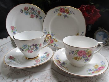 Listing 1 of 11 for Delightful Colclough/Vale Delphine bone china trios - just for you ?