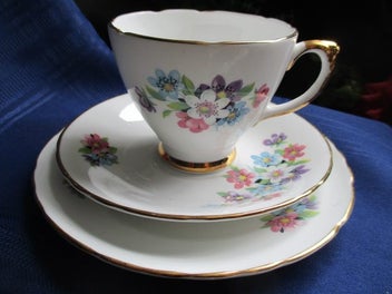 Listing 3 of 11 for Delightful Colclough/Vale Delphine bone china trios - just for you ?
