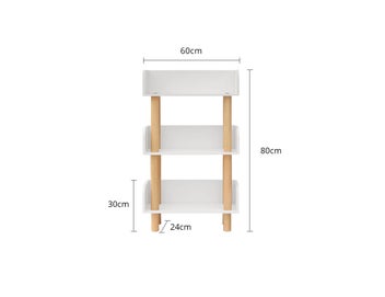 Listing 4 of 4 for “Final stock clearance " 3 Tier Kids Bookshelf - White + Pine