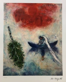 Listing 1 of 2 for MARC CHAGALL "La Barque" Limited Edition Colour Lithograph