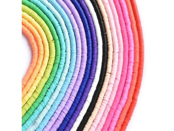 Listing 3 of 10 for 16Inch 6mm Flat Round Polymer Clay Beads Chip Disk Loose Spacer Handmade Beads