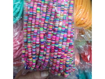 Listing 4 of 10 for 16Inch 6mm Flat Round Polymer Clay Beads Chip Disk Loose Spacer Handmade Beads