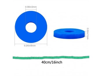 Listing 5 of 10 for 16Inch 6mm Flat Round Polymer Clay Beads Chip Disk Loose Spacer Handmade Beads