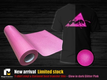 Listing 4 of 5 for New Arrival / Limited stock / T-shirt HTV vinyl -Glow in the dark Glitter colour
