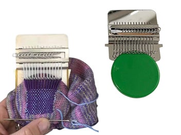Listing 1 of 12 for Green Small Loom Speedweve Type Weave Tool Set DIY 14 Hooks Darning Machine