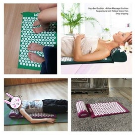 Listing 9 of 9 for Acupressure Mat and Pillow Set for Back Neck Pain Relief