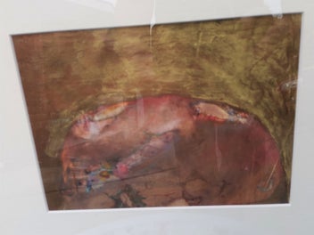 Listing 3 of 6 for Small Original Abstract Painting "Gold Ovicular I"