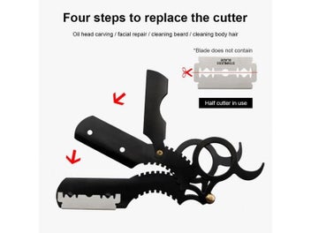 Listing 4 of 10 for Straight Edge Barber Razor For Haircut Beard/ Eyebrow Shaving Manual Depilation