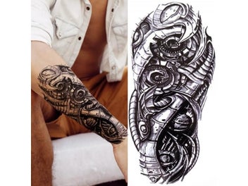 Listing 6 of 15 for Black Forest Tattoo Sticker For Men Women Children Tiger Wolf Death Skull