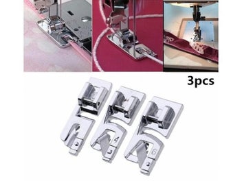 Listing 1 of 9 for 3Pcs Sewing Accessories Narrow Rolled Hem Sewing Machine Presser Foot Set