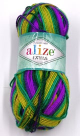 Listing 2 of 20 for 6 ply, 100% Acrylic, 10 colours ALIZE YARN, EXTRA FOLKLORIK BATIK,