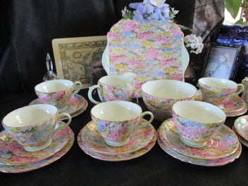 Listing 17 of 17 for Super, Rare, and so Desirable: SHELLEY “Rock Garden” Bone China Set