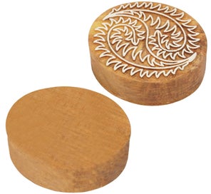 Listing 3 of 7 for IBA Indianbeautifulart Textile Printing Block Leaf Motif Hand Carved Wooden