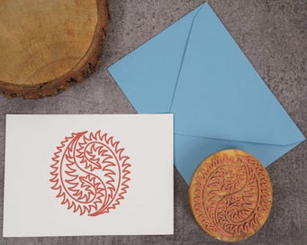 Listing 5 of 7 for IBA Indianbeautifulart Textile Printing Block Leaf Motif Hand Carved Wooden