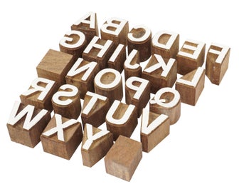 Listing 3 of 7 for IBA Indianbeautifulart Textile Printing Block Uppercase A-Z Alphabet Hand