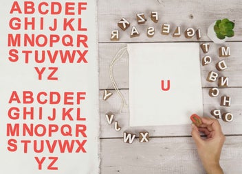 Listing 6 of 7 for IBA Indianbeautifulart Textile Printing Block Uppercase A-Z Alphabet Hand