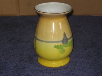 Listing 4 of 8 for Retro English Vase - hand coloured Noritake ? Old piece in very good condition.
