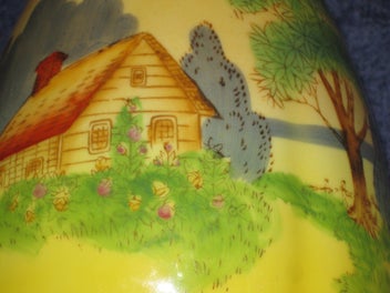 Listing 6 of 8 for Retro English Vase - hand coloured Noritake ? Old piece in very good condition.