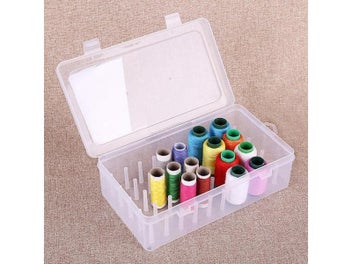 Listing 3 of 9 for Empty Sew Threads Box With 42 Spools Support Poles