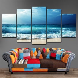 Listing 7 of 9 for ON SALE FREE SHIPPING - Large 5 Piece Canvas Art Print - Wave