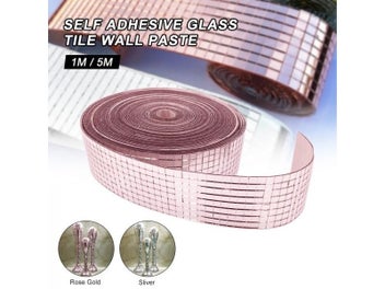 Listing 3 of 10 for 5M Roll Self-Adhesive Glass Mirrors Mosaic Tiles For DIY Home Decoration