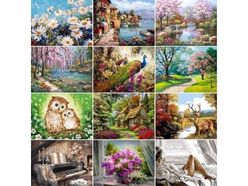 Listing 3 of 9 for DIY Paint By Number Flower Picture For Adults On Canvas With Zero Basis