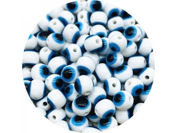 Listing 6 of 10 for 6mm 8mm 10mm 12mm Resin Evil Eye Beads For Jewelry DIY
