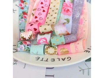 Listing 4 of 10 for 5Yards/Set 16MM Width Printed Fold Over Elastic Ribbon Stretch Band Diy Crafts