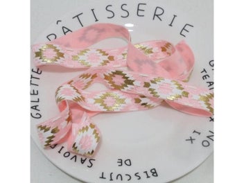 Listing 6 of 10 for 5Yards/Set 16MM Width Printed Fold Over Elastic Ribbon Stretch Band Diy Crafts