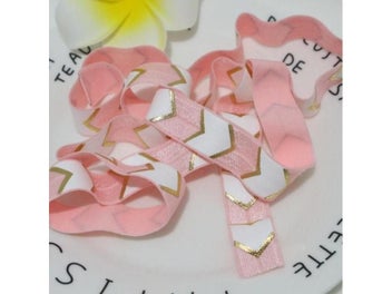 Listing 7 of 10 for 5Yards/Set 16MM Width Printed Fold Over Elastic Ribbon Stretch Band Diy Crafts