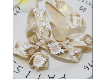 Listing 8 of 10 for 5Yards/Set 16MM Width Printed Fold Over Elastic Ribbon Stretch Band Diy Crafts