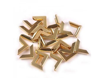 Listing 3 of 8 for 17x17x3mm 50pcs Golden Striped Corner Protector For Scrapbooking Accessories